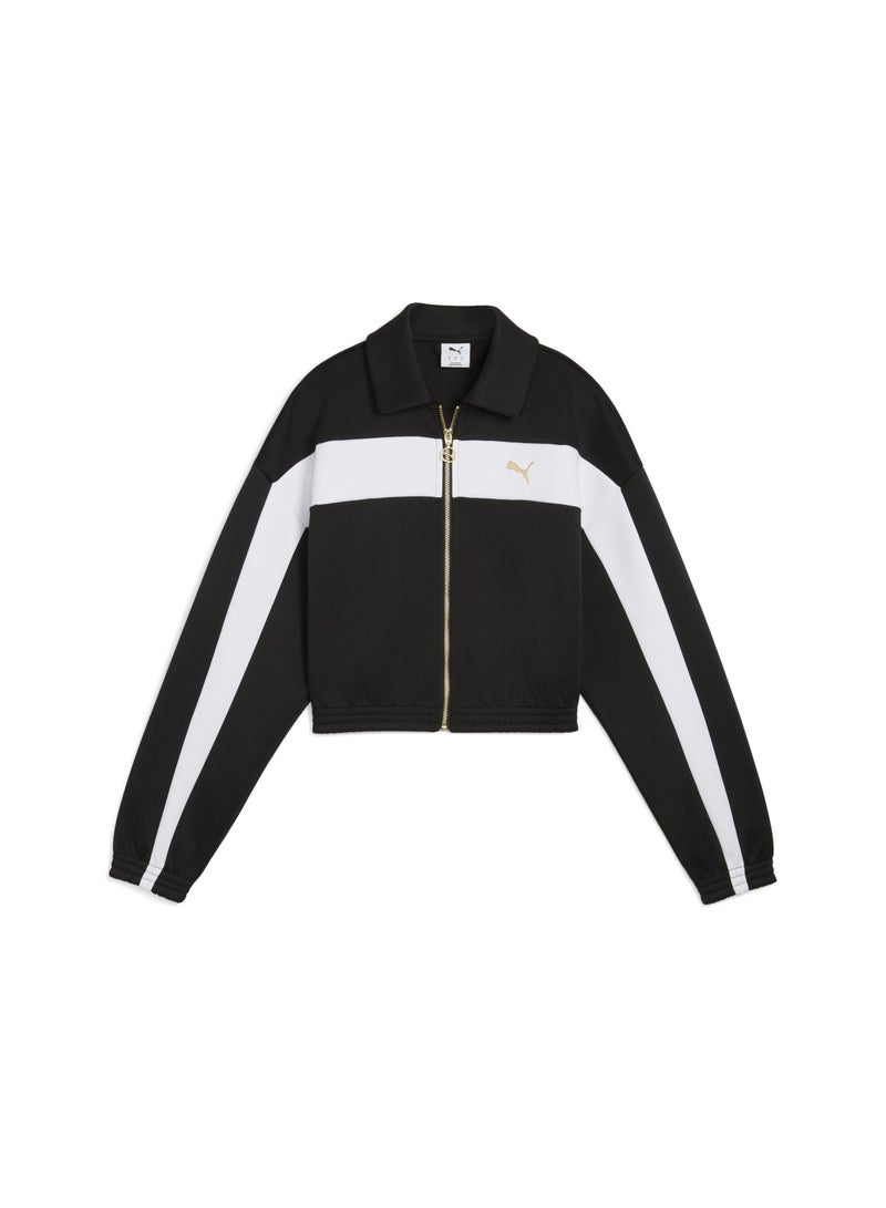 PUMA Relaxed Cropped Track Womens Black Jacket - Image 1